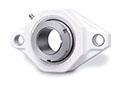 Polymer Retainer Grip Tight Adapter 2 Bolt Flange Mount Ball Bearing